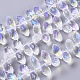 Electroplate Glass Faceted Teardrop Beads Strands(EGLA-D014-38)-1