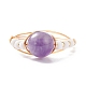 Natural Amethyst Wire Wrapped Finger Ring(RJEW-TA00022-02)-3