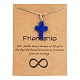 Synthetic Lapis Lazuli Cross Pendant Necklace with Stainless Steel Cable Chains(PW23032789049)-1