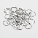 Eco-Friendly Brass Round Rings, Soldered Jump Rings, Closed Jump Rings, Cadmium Free & Nickel Free & Lead Free, Platinum, 18 Gauge, 7x1mm, Inner Diameter: 5mm, Hole: 5mm(KK-M165-7mm-02P-NR)