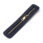 PU Leather Zipper Sewing Accessories, with Brass Zipper Puller, for DIY Woven Bag, Prussian Blue, 18x3.5x0.22cm(FIND-WH0120-24D)