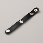 Leather Purse Shortener Adjustable Buckles, Bag Strap Shoulder Shortener, Silver Color Plated, Black, 116x13x2~5mm(DIY-WH0750-372A)