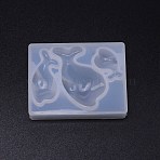 DIY Pendant Silicone Molds, Resin Casting Pendant Molds, For UV Resin, Epoxy Resin Jewelry Making, Dolphin Shaped, White, 47x62x14mm, Inner Diameter: 13~26x22~41mm(DIY-TAC0008-69)