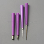Hole Reamer Burr Jewelry  Woodworking Tools, Diamond Coated Bead Reamer Head Manual Tool For DIY Jewelry Making, Medium Orchid, 8.1~11.4x0.97~1cm, 4pcs/set(TOOL-WH0136-80)