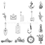 DIY Military Funs Collection Pendant Jewelry Making Finding Kit, Including 96pcs 16 style Alloy & Acrylic Penants, Handcuffs & Gun & Grenade & Axe & Cartridge Shape, Antique Silver, 11~31x9~27x1~8mm, Hole: 1~3mm, 6Pcs/style(DIY-HY0001-43)