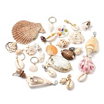 50Pcs Natural Mixed Shell Charms and Pendant Decoration Kits, Mixed Shapes, Mixed Color, 18~67x8~57x6~19mm(SSHEL-XCP0001-13)