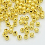 Golden Round Brass Beads(X-EC247-G)