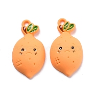 Spray Painted Alloy Enamel Pendant, Carrot, Sandy Brown, 22x15x5mm, Hole: 1.2mm(PALLOY-Z014-14)