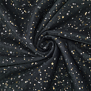 Star Pattern Nylon Mesh Fabric, for Dress Costumes Decoration, Black, 160~168x0.02cm, 3m/pc(DIY-WH0569-01C)