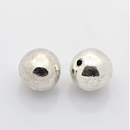 Tibetan Style Alloy Beads, Round, Lead Free and Cadmium Free, Antique Silver, 8mm, Hole: 1mm(LF8277Y)