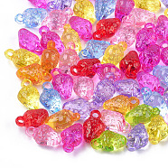 Transparent Acrylic Pendants, Strawberry, Mixed Color, 21.5x13x10.5mm, Hole: 3mm, about 417pcs/500g(TACR-T005-02)