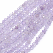 Natural Amethyst Beads Strands, Faceted, Round, 3mm, Hole: 0.6~0.8mm, about 113pcs/strand, 15.35 inch(39cm)(G-E411-20B-3mm)