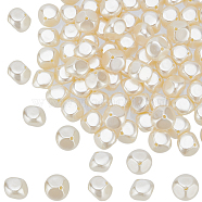 100Pcs ABS Plastic Imitation Pearl Bead, Cube, Beige, 15~16x15~16x13mm, Hole: 1.8mm, 100pcs/box(KY-SC0002-04)