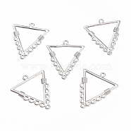 Alloy Chandelier Component Links, Triangle, Platinum, 31x27x1mm, Hole: 1.2mm and 1.6mm(PALLOY-L214-70P)