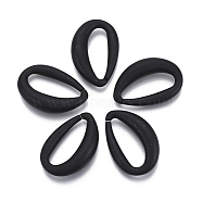 Spray Painted CCB Plastic Linking Rings, Quick Link Connectors, For Jewelry Cable Chains Making, Oval, Black, 39x26x9.5mm, Inner Diameter: 11x30mm(CCB-R104-29-01)