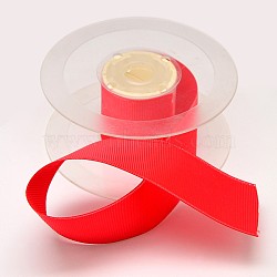 Wired Grosgrain Ribbon for Gift Packing, Christmas Ribbon, Red, 1 inch(25mm), about 100yards/roll(91.44m/roll)(SRIB-L010-25mm-235)