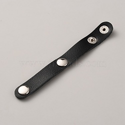 Leather Purse Shortener Adjustable Buckles, Bag Strap Shoulder Shortener, Silver Color Plated, Black, 116x13x2~5mm(DIY-WH0750-372A)