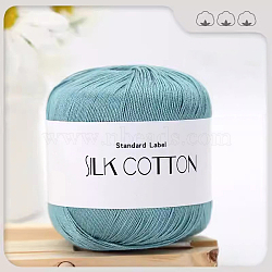 Silk Cotton Yarns, Size 6 Lace Weight Crochet Knitting Yarn, Aqua, 50g/skein, about 250~300m/skein(PW-WGCCBAD-26)