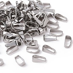 Tarnish Resistant 304 Stainless Steel Snap On Bails, Stainless Steel Color, 7x2.5x3.5mm, Hole: 3x6.5mm(STAS-S057-39)