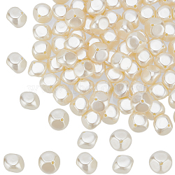 100Pcs ABS Plastic Imitation Pearl Bead, Cube, Beige, 15~16x15~16x13mm, Hole: 1.8mm, 100pcs/box(KY-SC0002-04)