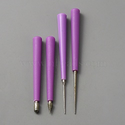 Hole Reamer Burr Jewelry  Woodworking Tools, Diamond Coated Bead Reamer Head Manual Tool For DIY Jewelry Making, Medium Orchid, 8.1~11.4x0.97~1cm, 4pcs/set(TOOL-WH0136-80)