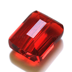 Imitation Austrian Crystal Beads, Grade AAA, K9 Glass, Faceted, Rectangle, Red, 8x9.5x5mm, Hole: 0.9~1mm(SWAR-F060-10x8mm-06)