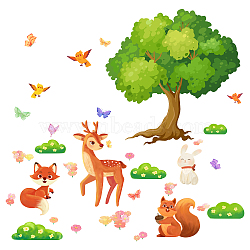 PVC Wall Stickers, for Wall Decoration, Plant & Animal Pattern, 390x660mm, 2pcs/set(DIY-WH0228-400)