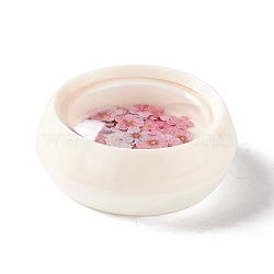 DIY Crystal Epoxy Resin Material Filling, Flower Nail Art Sequins, for Crafts Making, with Disposable Plastic Box, Pink, 5~6x5.5~6x0.1mm(DIY-E036-21)
