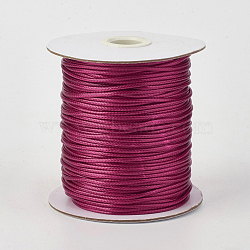 Eco-Friendly Korean Waxed Polyester Cord, Medium Violet Red, 1.5mm, about 169.51~174.98 Yards(155~160m)/Roll(YC-P002-1.5mm-1109)