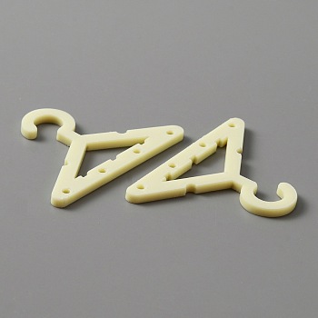 Acrylic Earring Display Accessories, for Earring Organizer Holder, Clothes Hanger Shape, Yellow, 3.95x5.5x0.3cm, Hole: 2mm