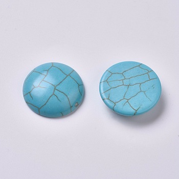 Synthetic Turquoise Cabochons, Half Round, 24.5x7mm