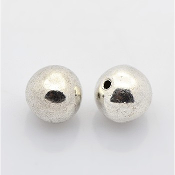 Tibetan Style Alloy Beads, Round, Lead Free and Cadmium Free, Antique Silver, 8mm, Hole: 1mm
