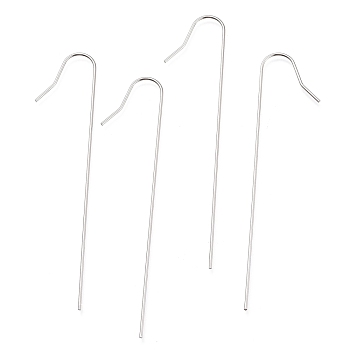 201 Stainless Steel Earring Hooks, Ear Wire, Stainless Steel Color, 75x17mm, Pin: 0.8mm