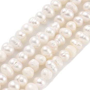 Natural Cultured Freshwater Pearl Beads Strands, Potato, Old Lace, 3.8~4.2mm, Hole: 0.6mm, about 43pcs/strand, 6.50 inch(16.5cm)