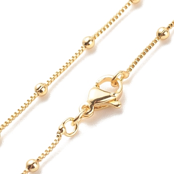 Brass Satellite Chains Necklace for Women, Cadmium Free & Lead Free, Real 18K Gold Plated, 17.32 inch(44cm)