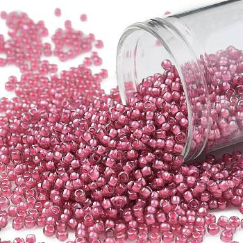 TOHO Round Seed Beads, Japanese Seed Beads, (959) Inside Color Light Amethyst/Pink Lined, 11/0, 2.2mm, Hole: 0.8mm, about 1110pcs/10g
