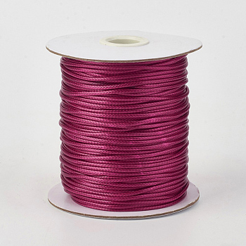 Eco-Friendly Korean Waxed Polyester Cord, Medium Violet Red, 1.5mm, about 169.51~174.98 Yards(155~160m)/Roll
