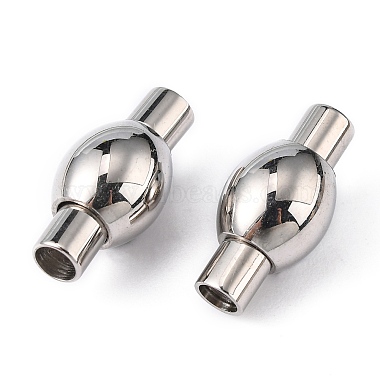 Smooth 304 Stainless Steel Magnetic Clasps with Glue-in Ends(STAS-Q141)-2
