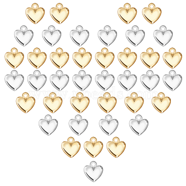 Platinum & Golden Heart Plastic Pendants