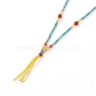 Adjustable Natural Turquoise Beaded Necklace Making(MAK-G012-02)-3