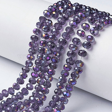 Dark Violet Rondelle Glass Beads