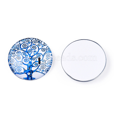 DIYのプロジェクトのための半円形/ドームツリーパターンガラス売春カボション(GGLA-Q037-25mm-M28-11)-2