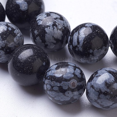 Chapelets de perles de flocon de neige en obsidienne naturelle(G-D855-11-10mm)-3
