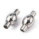 Smooth 304 Stainless Steel Magnetic Clasps with Glue-in Ends(STAS-Q141)-2