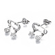 Brass Micro Pave Clear Cubic Zirconia Dangle Stud Earrings(EJEW-N011-37P-NF)-1