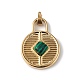 Ion Plating(IP) 304 Stainless Steel with Synthetic Malachite Pendants(STAS-G307-03G)-1