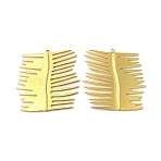 Ion Plating(IP) 304 Stainless Steel Pendants, Rectangle Charm, Real 18K Gold Plated, 32x32x1.5mm, Hole: 1.2mm(STAS-I671-30G)