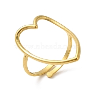 304 Stainless Steel Adjustable Rings, Hollow Heart, Golden, Inner Diameter: 17.2mm(X-RJEW-Q780-02G)