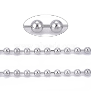 304 Stainless Steel Ball Chains, with Spool, Stainless Steel Color, 8mm, about 32.8 Feet(10m)/roll(CHS-F009-01I-P)