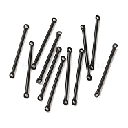 304 Stainless Steel Links, Bar Connector Charms, Black, 30x2.5x1.5mm, Hole: 1.4mm(STAS-Q323-05D-EB)